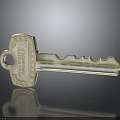 Metallic Key With Engraved Chateau Thierry Text And Shiny Detailed Surface