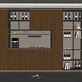 Wine Cabinet Wine Bottle Wine Glass Drinking Machine Removable Track Socket Decorations Ornaments 3d model