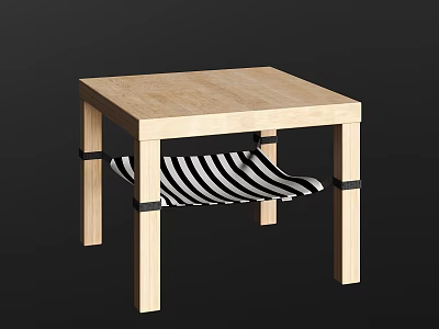 Modern corner table side table solid wood 3d model