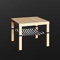 Modern corner table side table solid wood 3d model