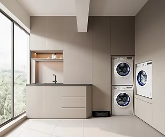Modern balcony washing machine 3d model