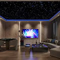 Modern recreation room multi-function room 3d model