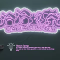 Artistic Neon Lamp Combination With Glowing Pink Light For Shop Decoration