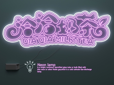 Neon luminous characters advertising lights LED lights 3d model