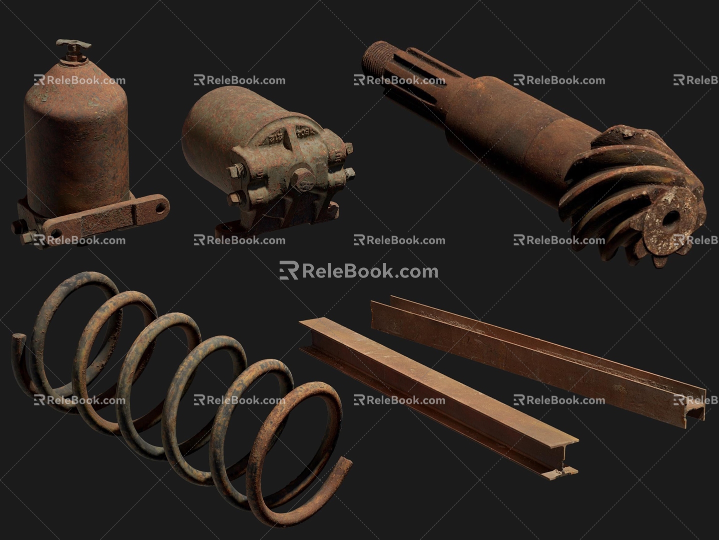 Industrial LOFT parts rusty parts 3d model