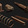 Industrial LOFT parts rusty parts 3d model