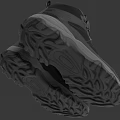 Black High Top Outdoor Hiking Shoes With Durable Traction Sole And Laces
