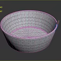 Stylish Pet Basket With Gray Woven Design And Orange Handle