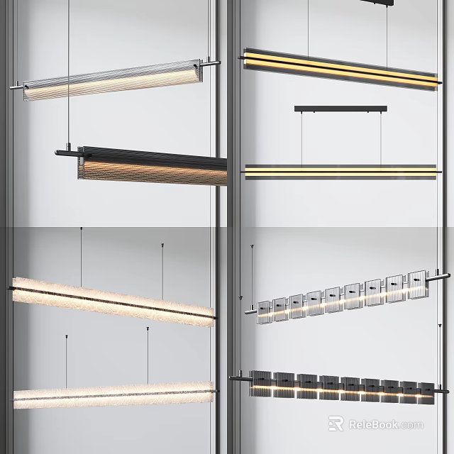 Stylish Modern Pendant Lights With Various Contemporary Designs And Sleek Finishes For Interior Spaces 3d model 