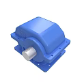 Mechanical Gear Transmission Device Blue Base Mounted Metal Gears And Shaft Components