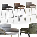 Stylish Modern Bar Stools With Velvet Upholstery And Metal Legs In Various Colors