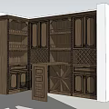 Wooden Wine Cabinet Design With Multiple Shelves And Wine Racks Storage