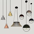 Modern Pendant Lights With Various Colors And Creative Design Styles 3d model