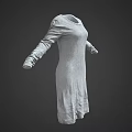 Gray Long Sleeve Casual Dress with Simple Design and Loose Fit