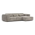 Modern Gray Upholstered Sectional Sofa With Corner Design And Multiple Cushions 3d model