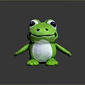 Green Frog Plush Doll with Big Round Eyes White Belly and Soft Stuffed Body