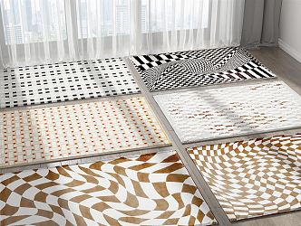 Modern Square Carpet Combo 3d model