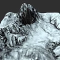 Garden Landscape Design With Snowy Mountain Elements Natural Rock And Frosty Scenery