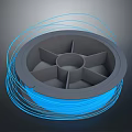 Blue Filament Wrapped On Gray Spool For 3D Printing Daily Supplies