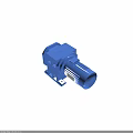 Blue Industrial Gear Reducer Motor With Yellow Shaft And Metal Base
