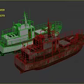3D Rendering Of Two Ships New And Rusty Old Vessels