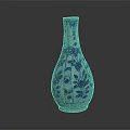 Blue and White Porcelain Vase With Traditional Floral Patterns And Glazed Surface