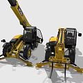 JCB Heavy Duty Construction Machinery With Fork Attachments And Yellow Exterior