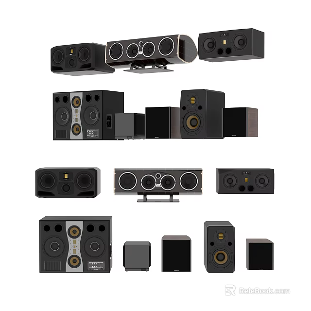 High Quality Headphones and Speakers With Various Designs and Superior Sound Performance 3d model 