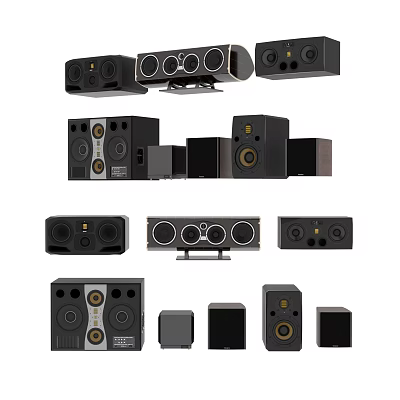 High Quality Headphones and Speakers With Various Designs and Superior Sound Performance 3d model