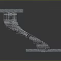 Wireframe Lines Forming Arch Structure Between Stone Blocks With Old Text