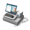Modern Commercial POS System With Touchscreen Display Keyboard And Receipt Printer For Retail Use 3d model