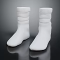 Pair of White Crew Socks with Soft Fabric and Comfortable Fit