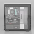 NZXT PC Case With Transparent Side Panel And MSI Motherboard Internal Components 3d model