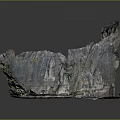 Detailed Rock Formation Model With Natural Texture Green Vegetation And Reflective Base
