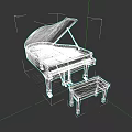 Classic Black Grand Piano With Matching Stool In Minimalist Design Setting