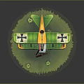 Modern Commercial Passenger Jet Exterior With Green And Yellow Wings On Grass Field