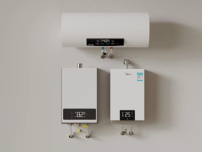 Different Types of Daily Use Water Heaters with Digital Temperature 3d model