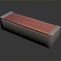 Modern Public Bench With Wooden Slatted Seat And Concrete Base For Outdoor Public Spaces