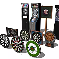 Different Styles Of Professional Dart Sports Equipment Featuring Dartboards And Machines