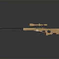 High Precision Sniper Rifle With Brown Body Black Barrel And Scope