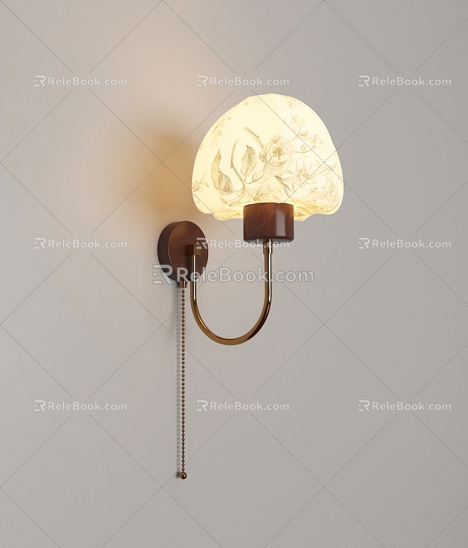 French retro wall lamp 3d model