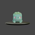Bulbasaur Pokemon Character With Green Body Red Eyes And Plant Bulb On Circular Platform