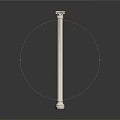White Classical Column Design With Decorative Capital And Smooth Pedestal Base 3d model