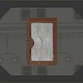 Orange And Gray Sci Fi Landscape With Blue Pipes And Metal Door Design