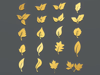 Light Luxury Icon Plant Icon Leaf Icon 3d model