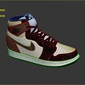 Stylish High Top Leather Sneakers Black White Brown Featuring Nike Swoosh and Jumpman Logo