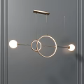 Modern Circular Ring Pendant Light With Spherical Bulbs And Metal Frame Design 3d model
