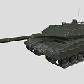 Modern Military Combat Tank With Long Cannon Barrel Tracks And Turret Armor
