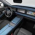 Light Blue Modern SUV Featuring Black Roof Black Wheels And Sleek Exterior Design