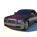 Luxury Black And Purple Sedan With Front Grille And Silver Wheels